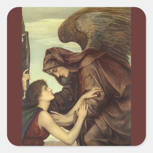 Angel des Todes von Evelyn De Morgan Quadratischer Aufkleber (Vorderseite)