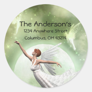 Angel Design 1 - unter Friends Address Labels Runder Aufkleber