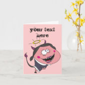 Angel Devil Girl Funny Personalisierte Grußkarten Karte (Gelbe Blume)