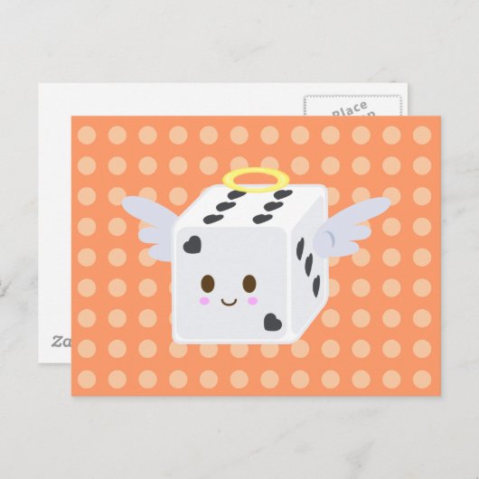 Angel Dice mit Herz Postkarte (Vorne/Hinten)