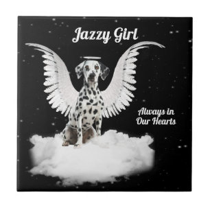 Angel Dog Dalmatiner Memorial Tile Fliese