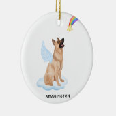 Angel Dog Personalisiert Memorial Keramik Ornament (Rechts)