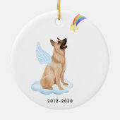 Angel Dog Personalisiert Memorial Keramik Ornament (Hinten)