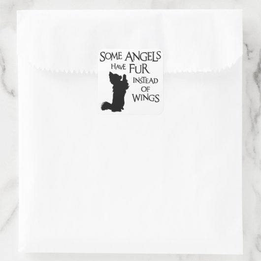 ANGEL DOG QUADRATISCHER AUFKLEBER (Tasche)