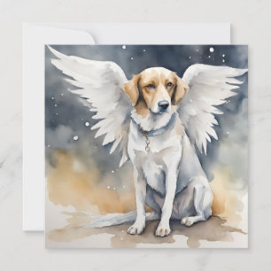 Angel Dog Watercolor Feiertagskarte