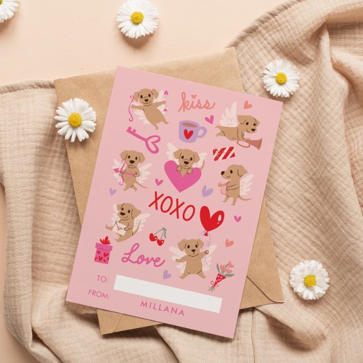 Angel Dogs Klassenzimmer Valentine Feiertagskarte