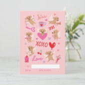 Angel Dogs Klassenzimmer Valentine Feiertagskarte (Stehend Vorderseite)