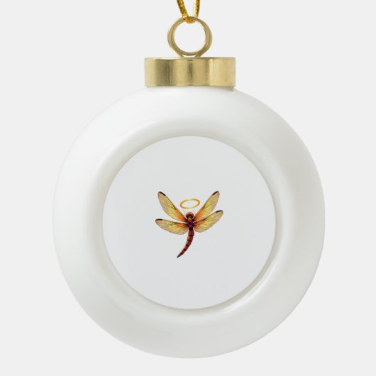 Angel Dragonfly Keramik Kugel-Ornament (Vorderseite)