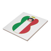 Angel Dressed in italienischer Flagge Fliese (Seite)