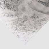 Angel Elegant Boho Black and White Floral Vignette Seidenpapier (Ausschnitt)