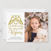 Angel Elegant Goldene Familie Foto Weihnachten (Vorderseite)