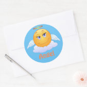 Angel Emoji Emoticon Cartoon Face Runder Aufkleber (Umschlag)
