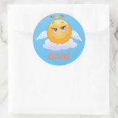 Angel Emoji Emoticon Cartoon Face Runder Aufkleber (Tasche)