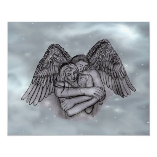 Angel Eros in der Liebe Fotodruck (Vorne)