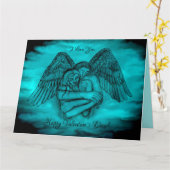 Angel Eros in der Liebe, ich Liebe dir, Valentinst Karte (Gelbe Blume)