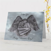 Angel Eros in der Liebe, ich Liebe dir, Valentinst Karte (Gelbe Blume)