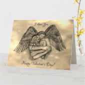 Angel Eros in der Liebe, ich Liebe dir, Valentinst Karte (Gelbe Blume)