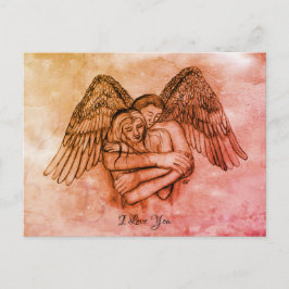 Angel Eros in der Liebe, ich Liebe Sie Postkarte