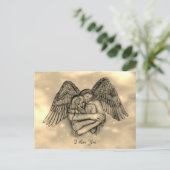 Angel Eros in der Liebe, ich Liebe Sie Postkarte (Stehend Vorderseite)