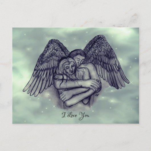 Angel Eros in der Liebe, ich Liebe Sie Postkarte (Vorderseite)