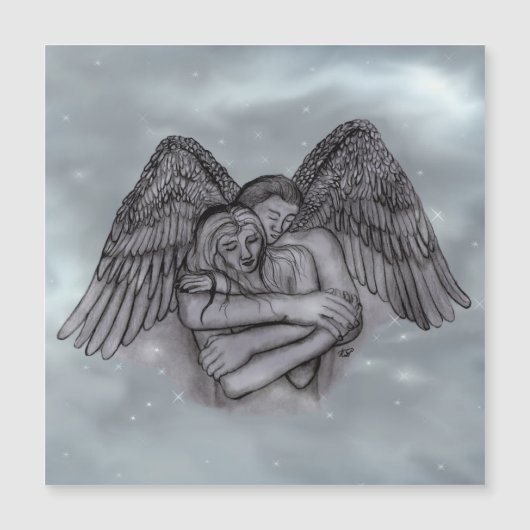 Angel Eros in der Liebe Magnetkarte (Vorderseite)