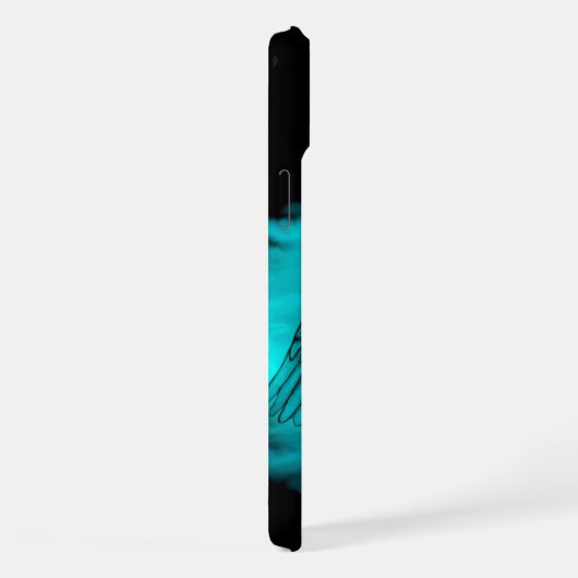 Angel Eros in Liebe in Schwarz und Grün iPhone Hülle (Rechte Seite)