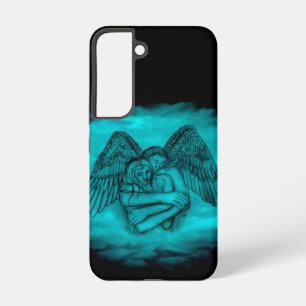 Angel Eros in Liebe in Schwarz und Grün Samsung Galaxy Hülle