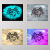 Angel Eros in Liebe , Schwarz und Grün Bilderwand Sets (Vorderseite)