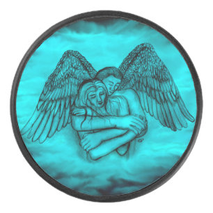 Angel Eros in Liebe , Schwarz und Grün Eishockey Puck
