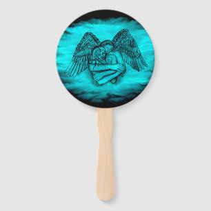 Angel Eros in Liebe , Schwarz und Grün Fächer