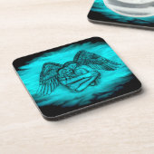 Angel Eros in Liebe , Schwarz und Grün Getränkeuntersetzer (Linke Seite)