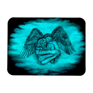 Angel Eros in Liebe , Schwarz und Grün Magnet