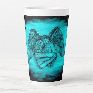 Angel Eros in Liebe , Schwarz und Grün Milchtasse