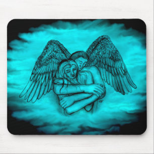 Angel Eros in Liebe , Schwarz und Grün Mousepad