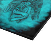 Angel Eros in Liebe , Schwarz und Grün Schneidebrett (Ecke)