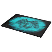 Angel Eros in Liebe , Schwarz und Grün Schneidebrett (Ecke)