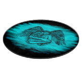 Angel Eros in Liebe , Schwarz und Grün Schneidebrett (Ecke)