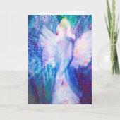 Angel Ethereal Blue Thinking You Greeting Card Karte (Vorderseite)