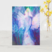 Angel Ethereal Blue Thinking You Greeting Card Karte (Gelbe Blume)