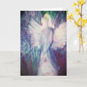 Angel Ethereal Lila Indigo Grußkarte Karte (Gelbe Blume)