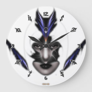 Angel Eyes Wings of Wind ISO Fraktal Art Große Wanduhr