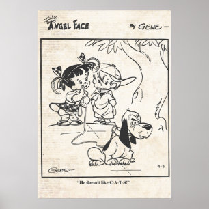 Angel Face Comic Strip "Der Hund mag keine Katzen" Poster