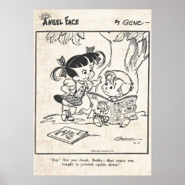 Angel Face Comic Strip "Printed Upside Down" Poster