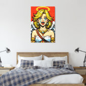 Angel Face_PopART Leinwanddruck (Insitu (Schlafzimmer))