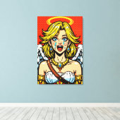 Angel Face_PopART Leinwanddruck (Insitu (Holzboden))