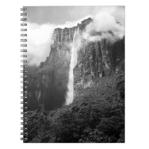 Angel Falls in Schwarz & Weiß Notizblock