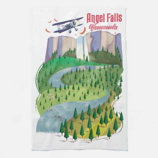 Angel Falls Venezuela Geschirrtuch (Vertikal)