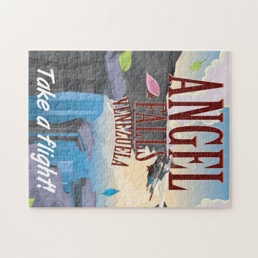 Angel Falls Venezuela Urlaubsposter. Puzzle (Horizontal)