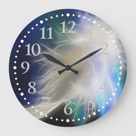 Angel Feather 2 Wall Clock Große Wanduhr (Vorderseite)