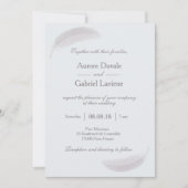 Angel Feather Baby Blue White Einladung (Vorderseite)